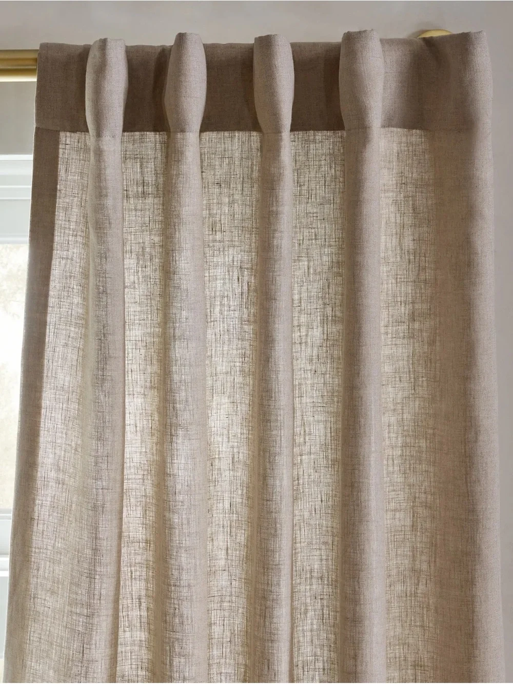 Quince Linen Curtain Panel in Dark Flax 48”x96” Single Panel